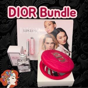 Dior Bundle with Lip Glow Collection - pocket Mirror with Miss Dior scent 5 ml